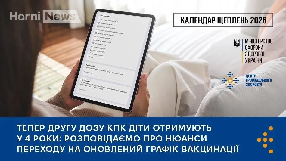 КПК за новим Календарем: з 1 січня 2026 друга доза у 4 роки – що робити батькам 4-5-річних дітей?